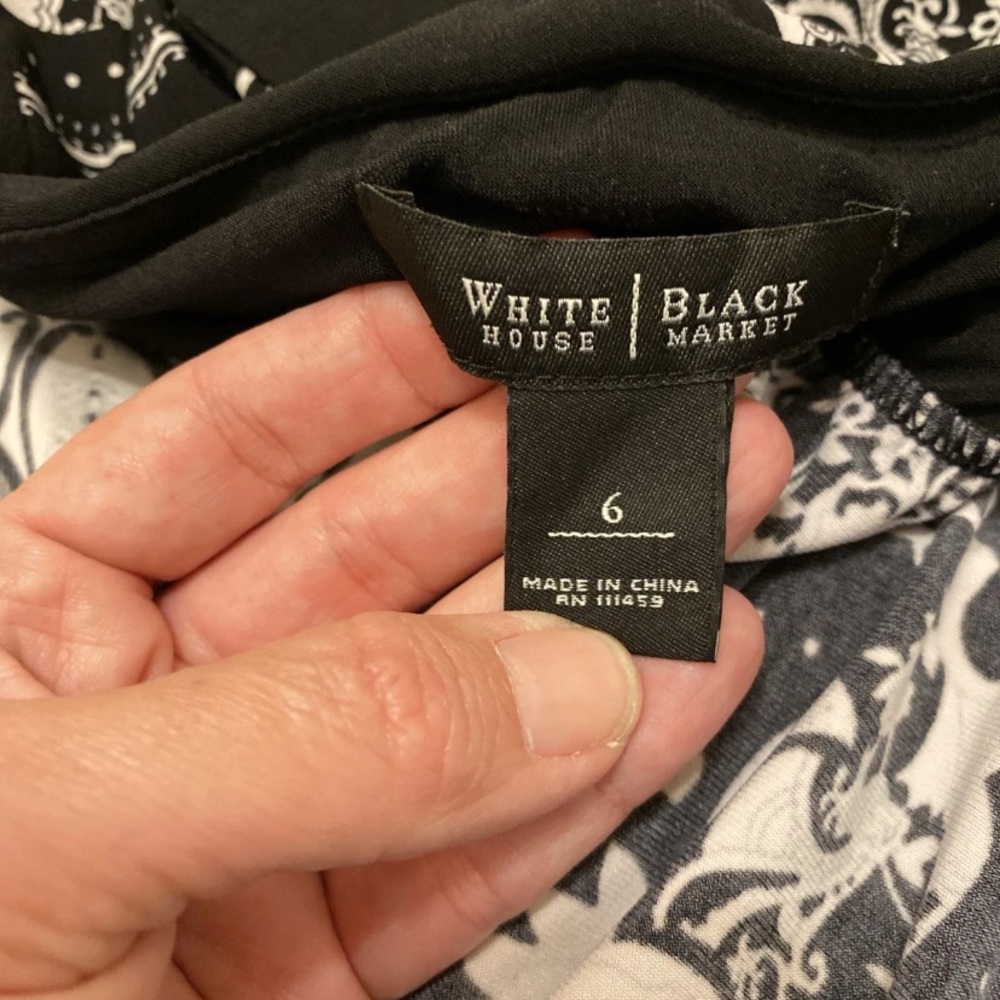 White House Black Market Black and White Halter Dress - Picture 2 of 12